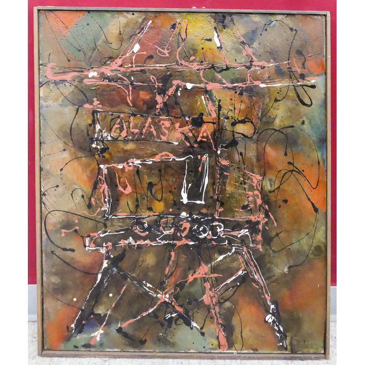 Aalers signed MCM Abstract Oil Painting- 36x29''