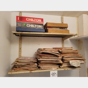 Several drawers of repair manuals and reference books