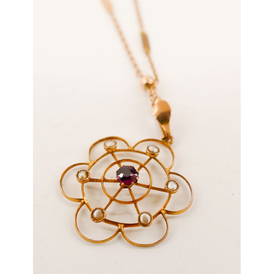 Edwardian 9K Lavalier Necklace- 3.6g