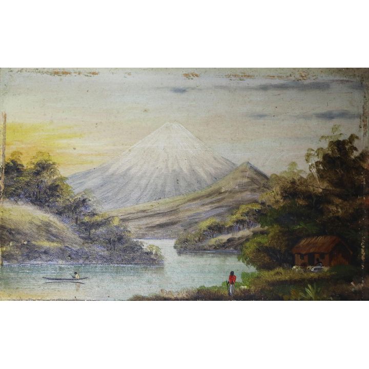 BACKHOUSE J.P. - OIL ON BOARD, Mt Egmont, Taranaki