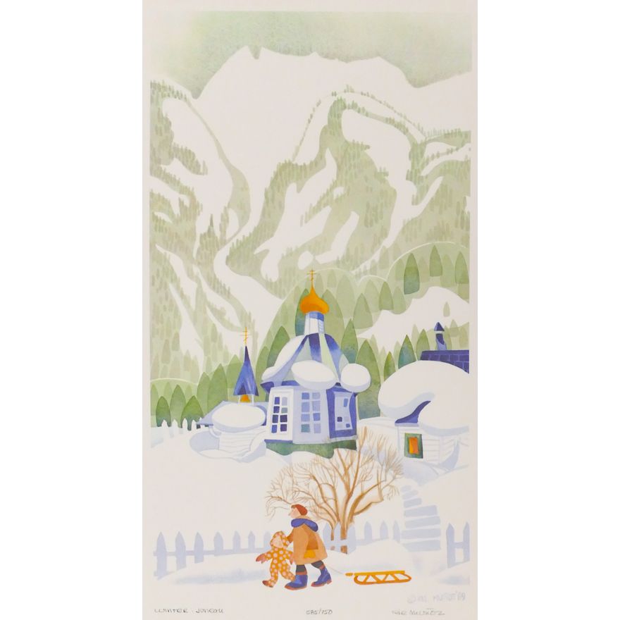 Rie Munoz ''Winter, Juneau'' 1989 Signed Print 21.75''x12.75'' Sheet.