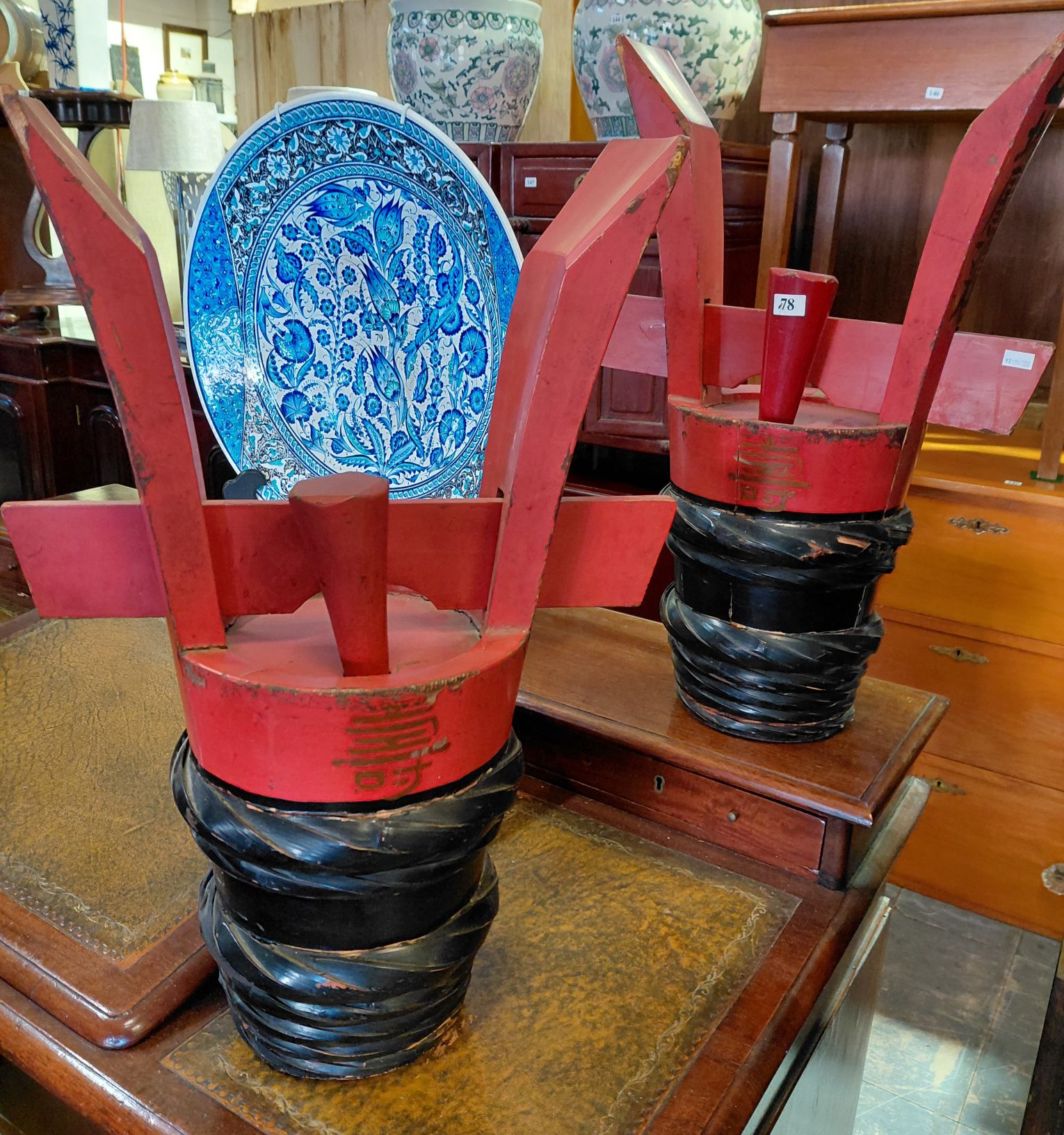 78 · A PAIR OF SAKE BARRELS