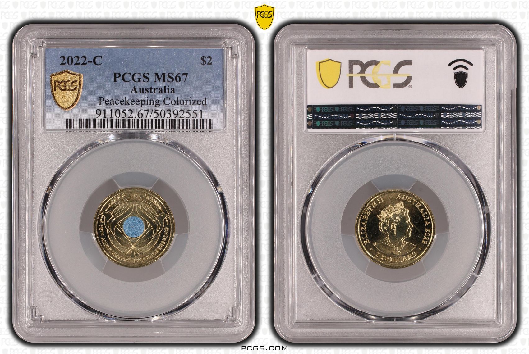Elizabeth II, Peacekeeping Colorized , Two Dollar, 2022-C, PCGS MS67