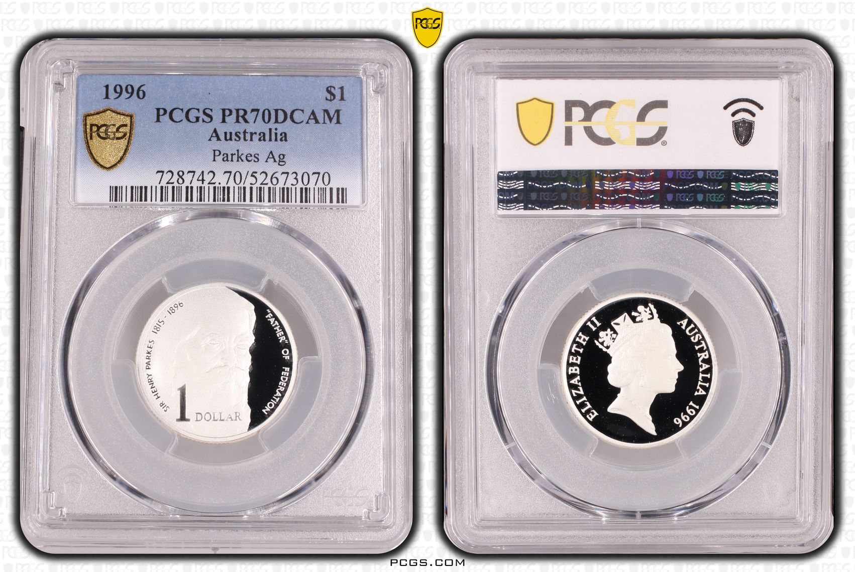 Parkes Silver, One Dollar, 1996, PCGS PR70DCAM