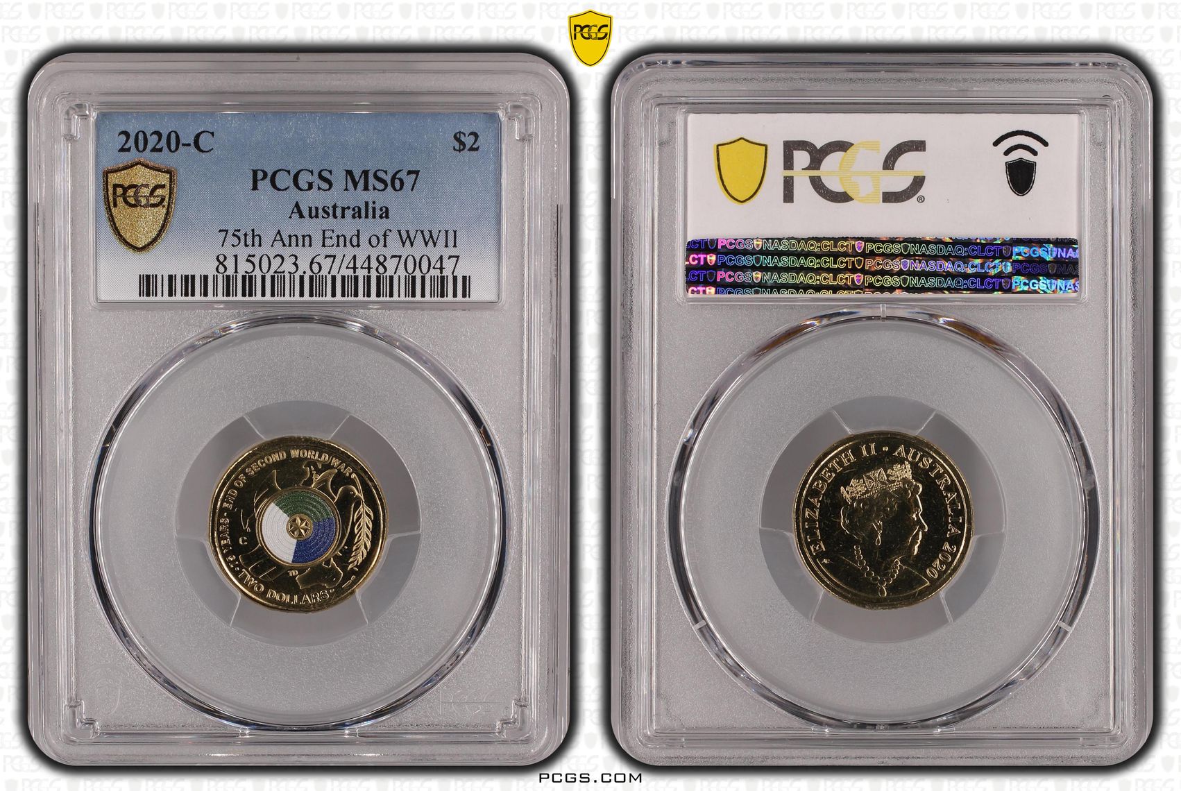 75th Ann End of WWII Colourised, Two Dollar, 2020-C, PCGS MS67