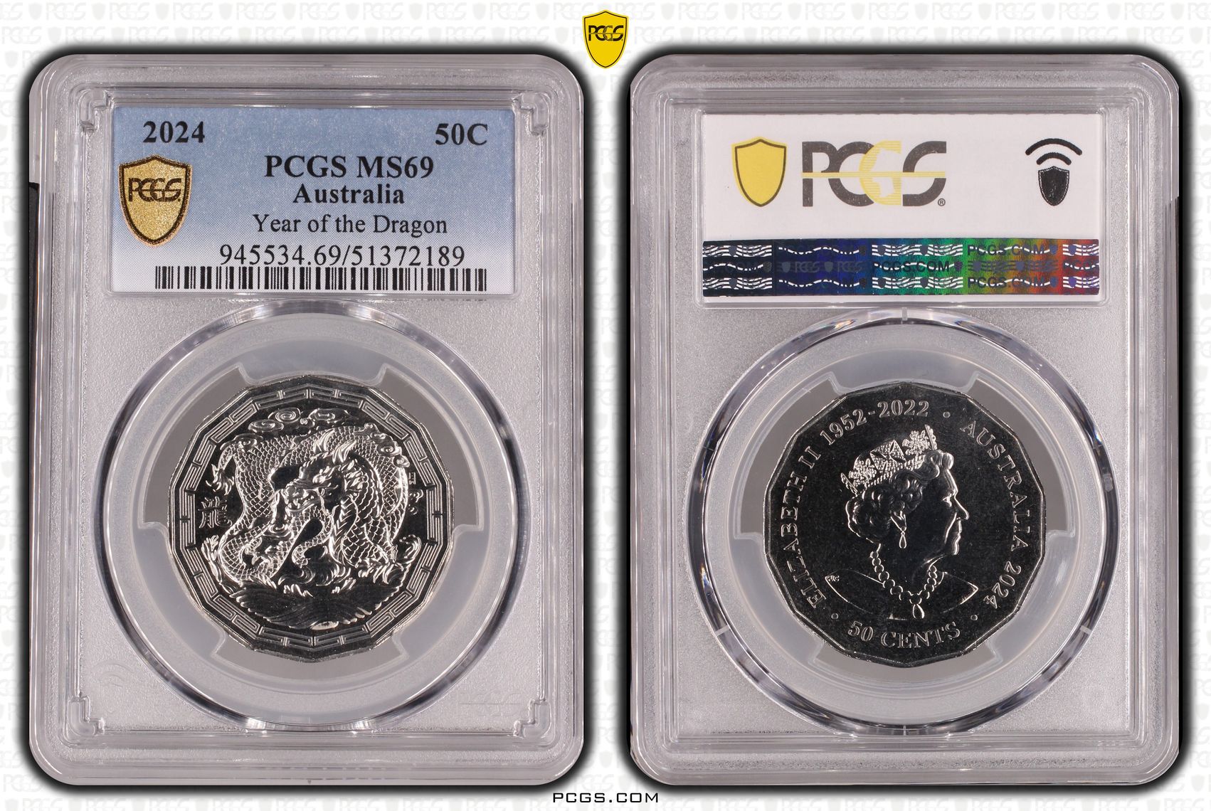 Year of the Dragon, Fifty Cent, 2024, PCGS MS69