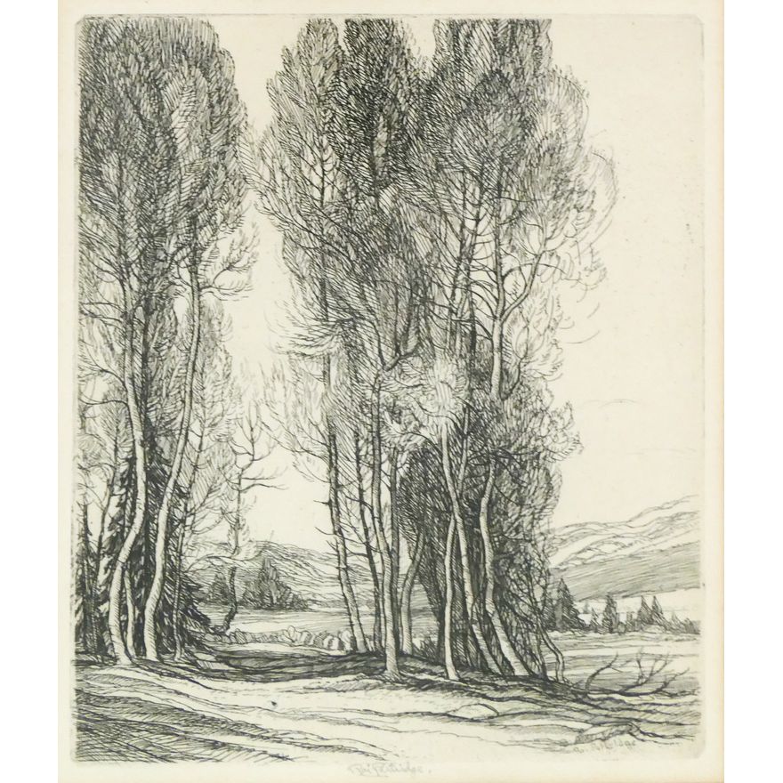 Roi Partridge 'Aspen' Etching, 1948.