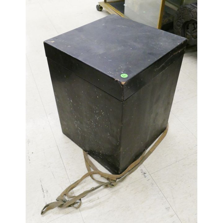 Old Japanese Black Lacquered Storage Box- 19x14x14''