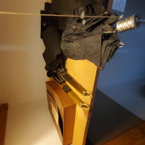 Umbrella, wiehgts, closet cleanup, new gloves, water