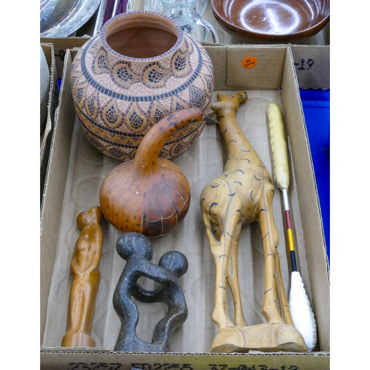 Box Ethnic Wood Figures etc.