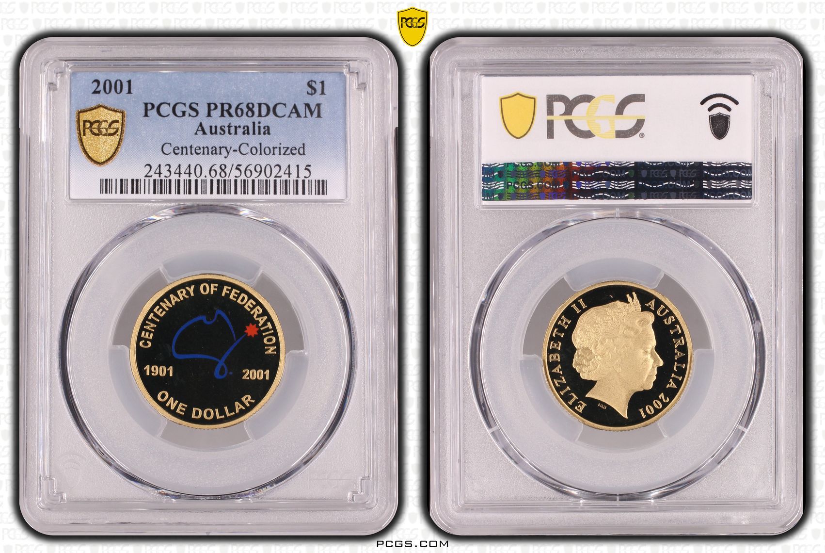 Centenary-Colorized, One Dollar, 2001, PCGS PR68DCAM