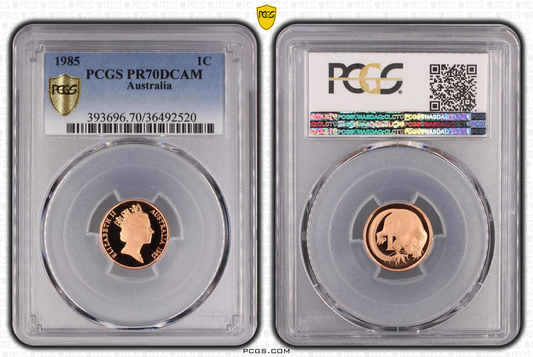 Elizabeth II, One Cent, 1985, PCGS PR70DCAM