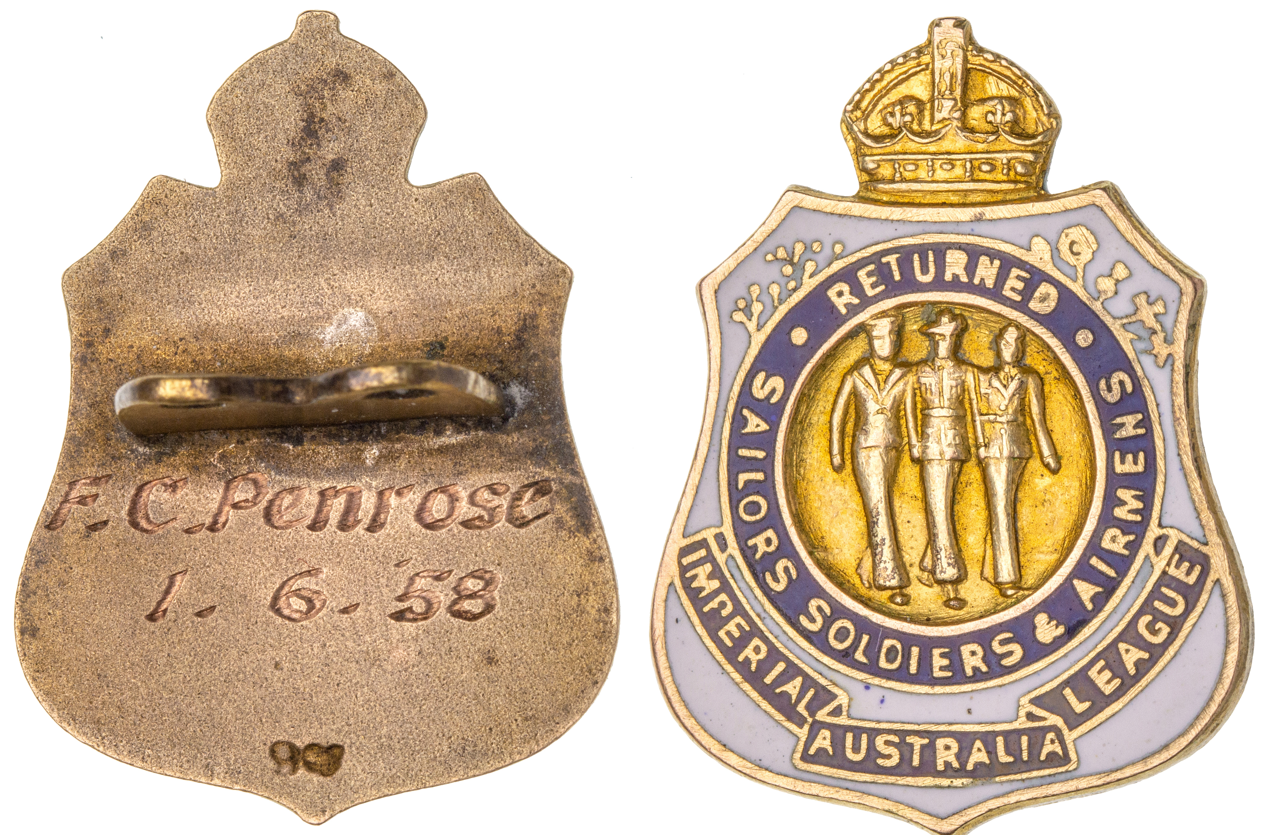 132 · RSL Life Member, 1958, EF