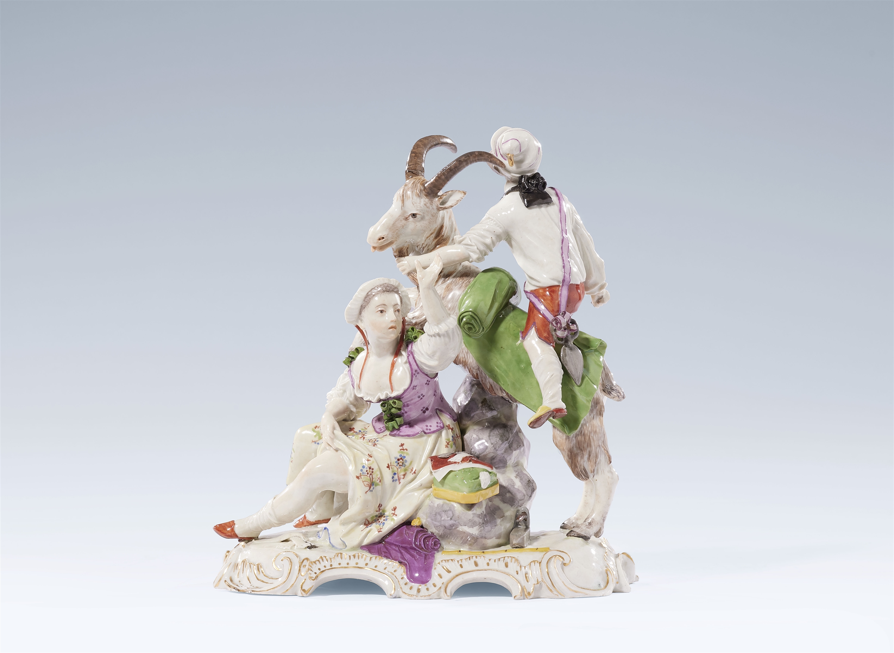 A Ludwigsburg porcelain satirical tailor group by Jean-Jacques Louis
