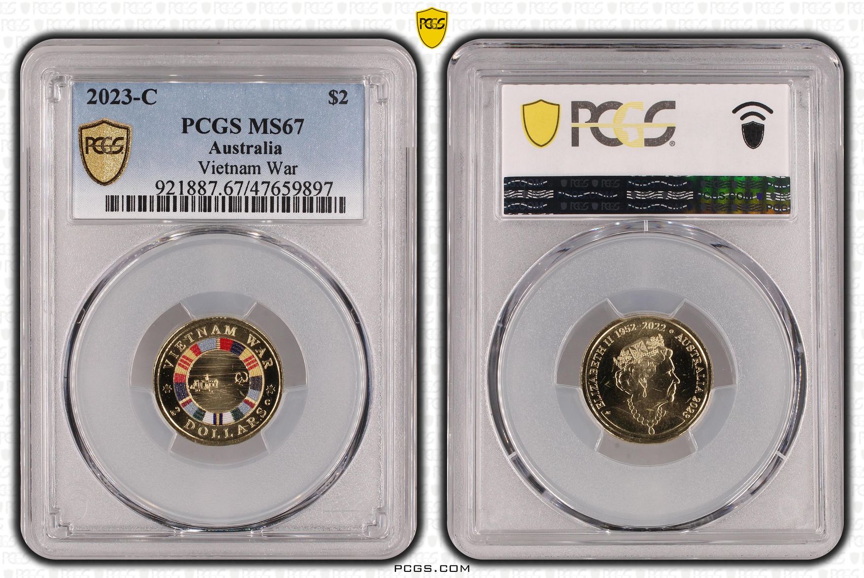 Elizabeth II, Vietnam War Colorized, Two Dollar, 2023-C, PCGS MS67