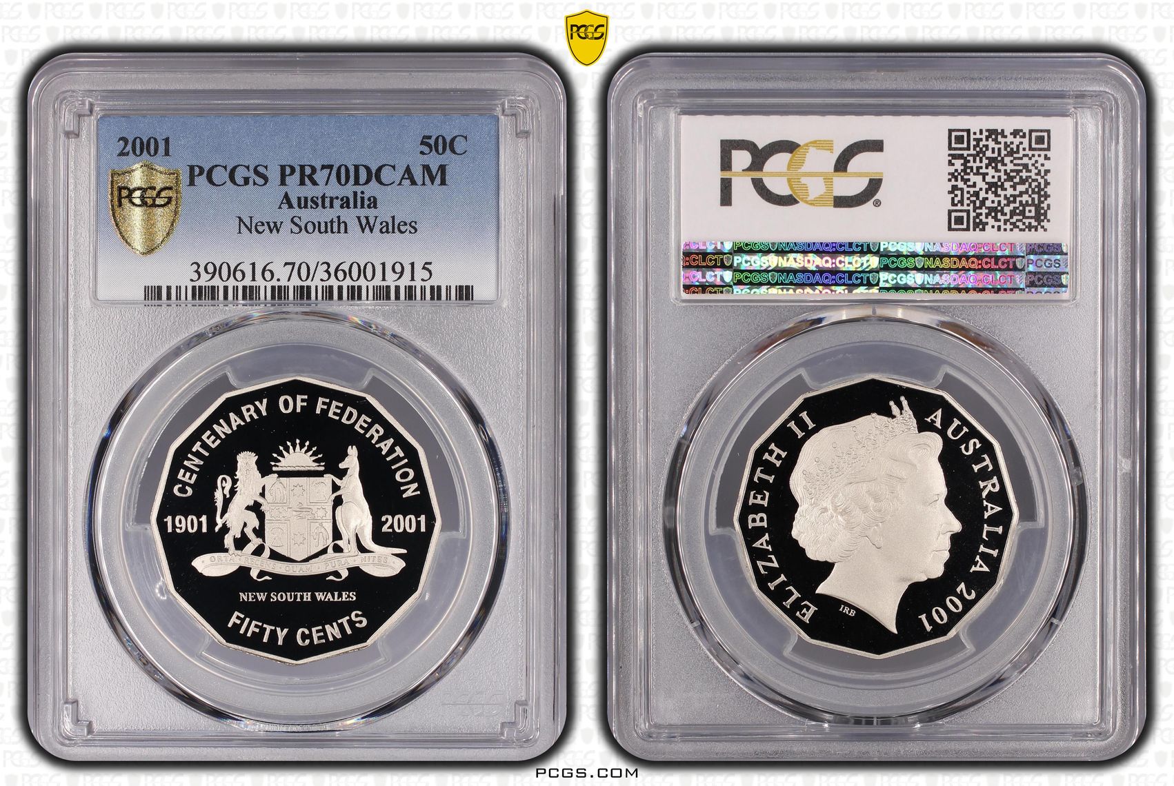 290 · 2001 Australia Fifty Cent, 50c Proof New South Wales PCGS - PR70DCAM POP 62/0 -915