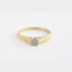YELLOW GOLD ILLUSION RING WITH 0.07CT OF DIAMONDS COLOUR IJ CLARITY SI