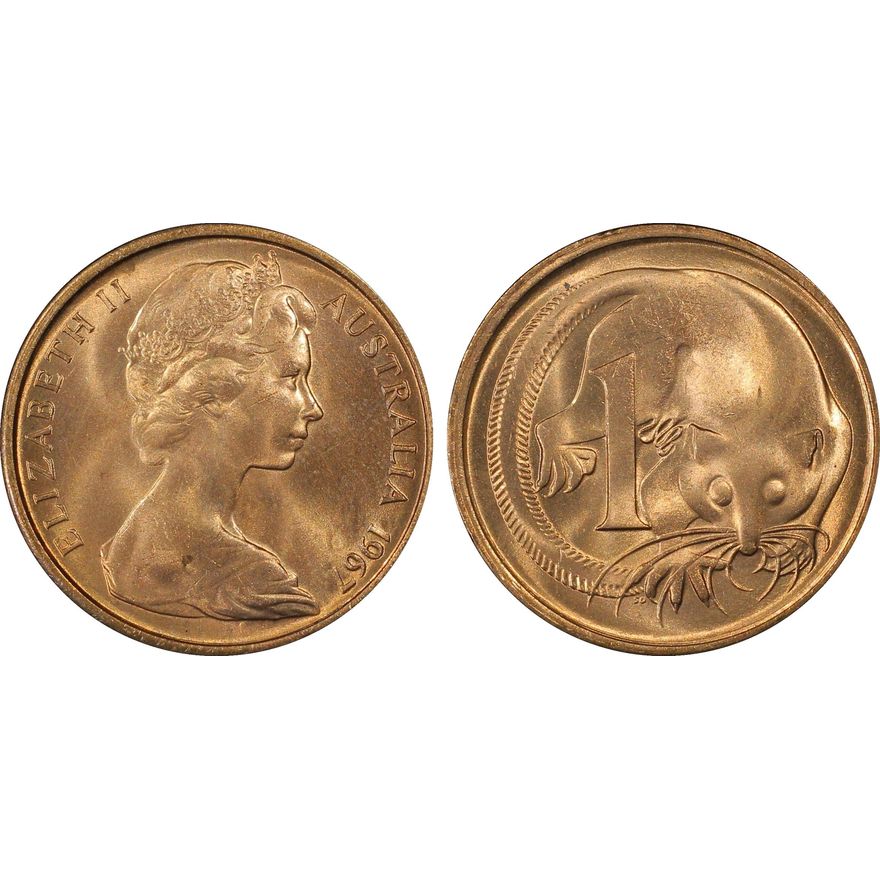 One Cent, 1967, PCGS MS66RD
