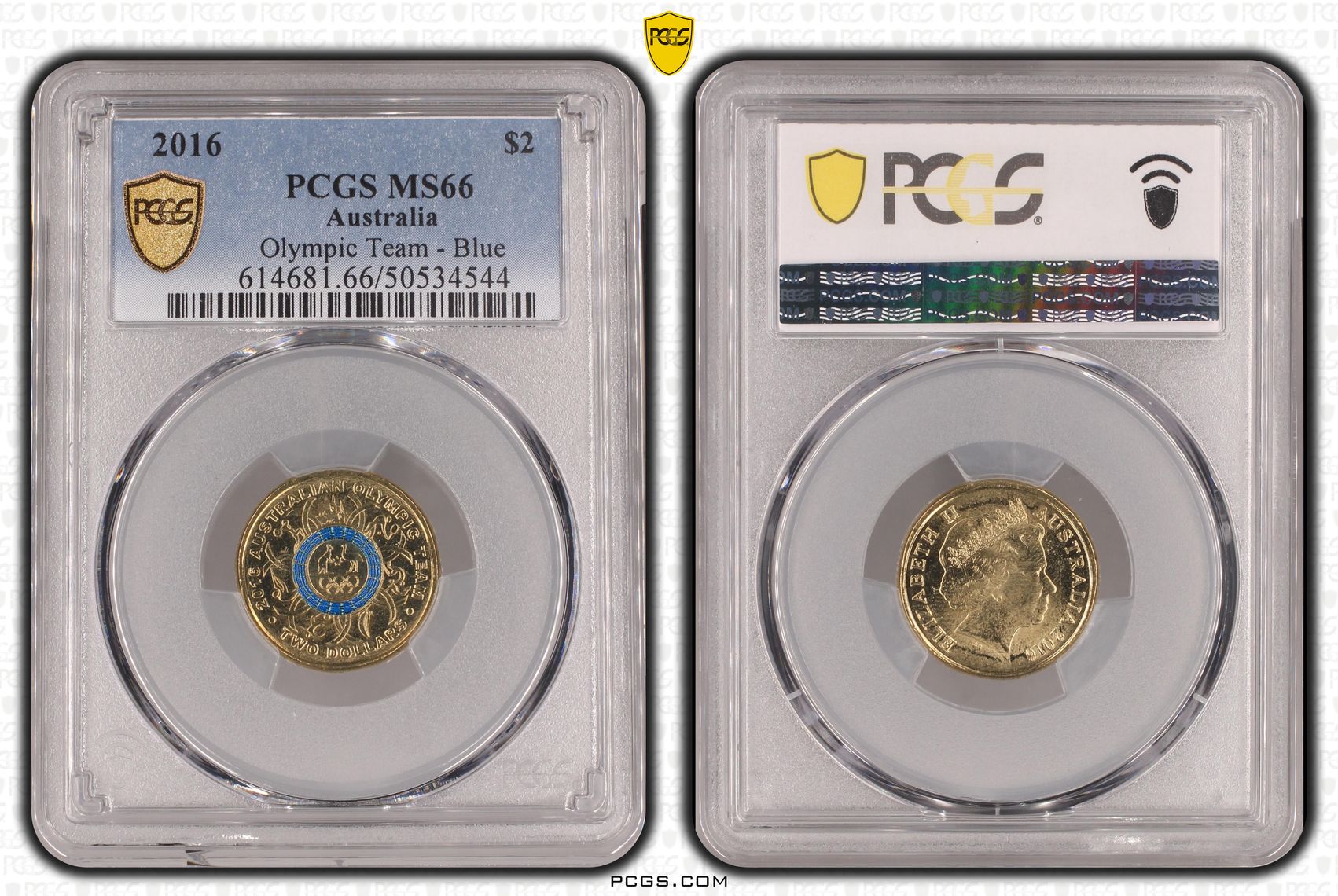 Olympic Team - Blue, Two Dollar, 2016, PCGS MS66