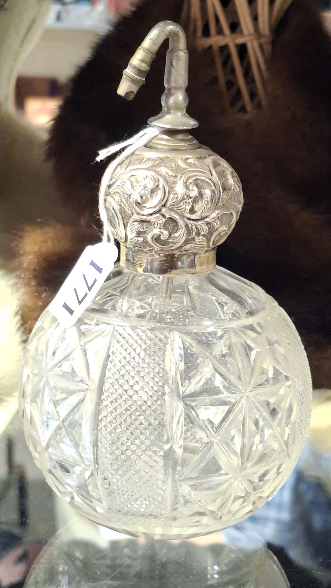 EDWARDIAN CRYSTAL PERFUME BOTTLE ATOMISER