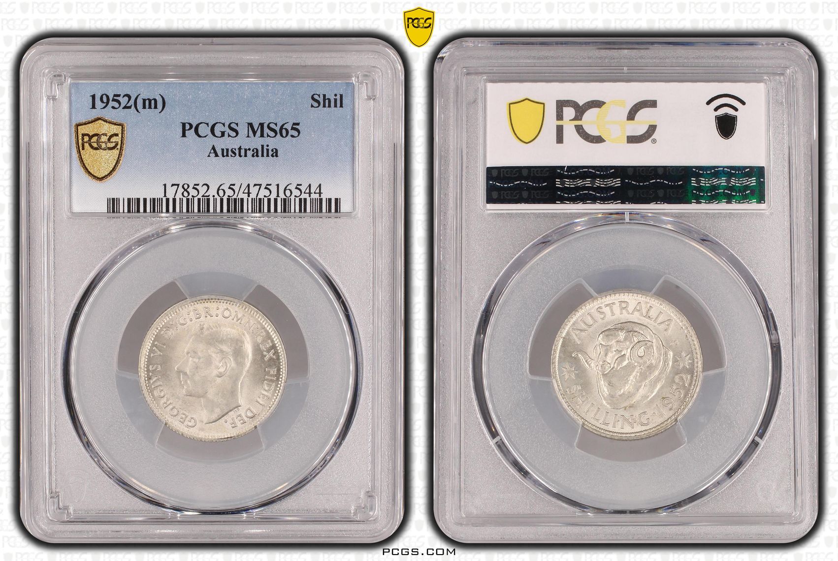 George VI, Shilling, 1952(m), PCGS MS65