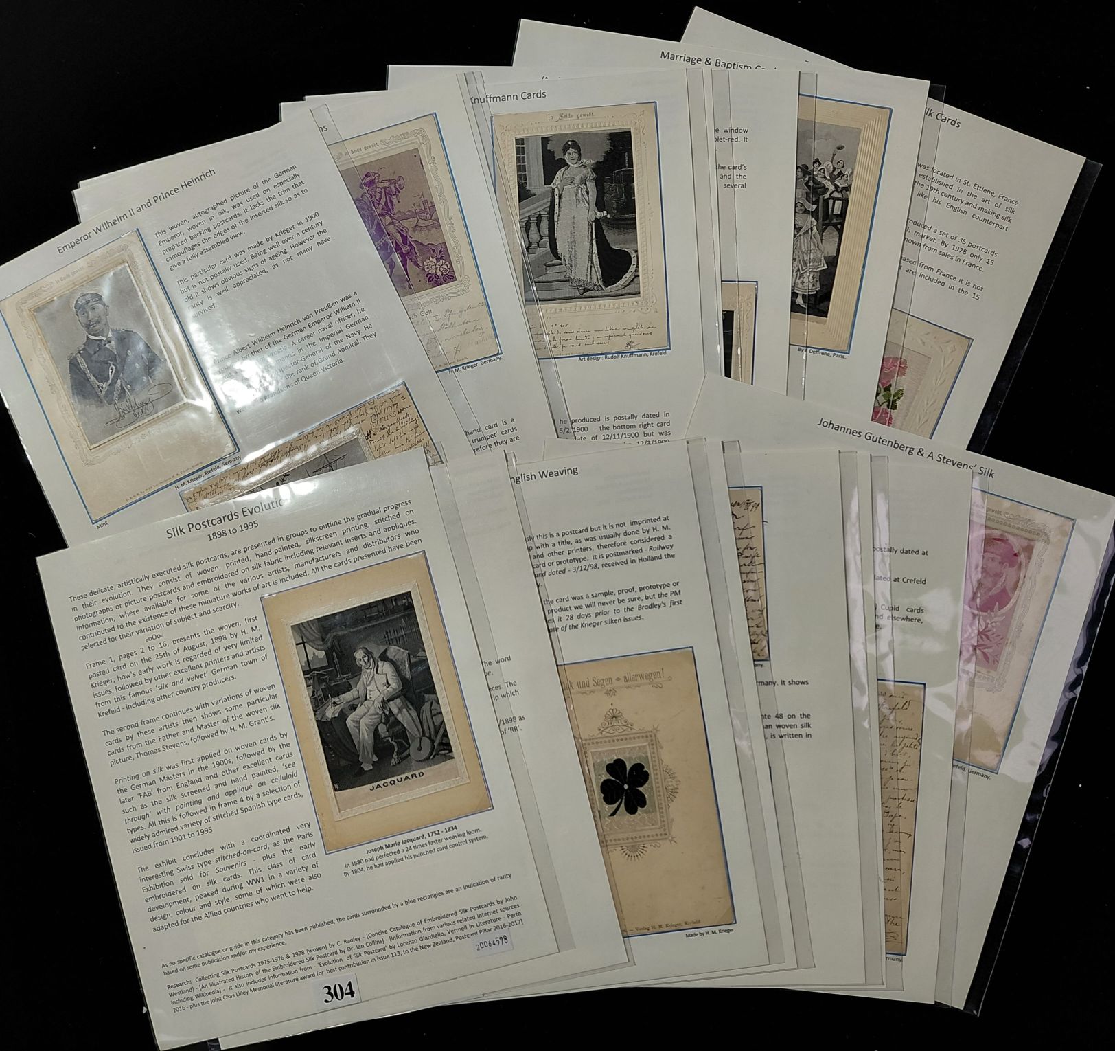 304 · SILK POSTCARDS - EARLY DEVELOPMENT