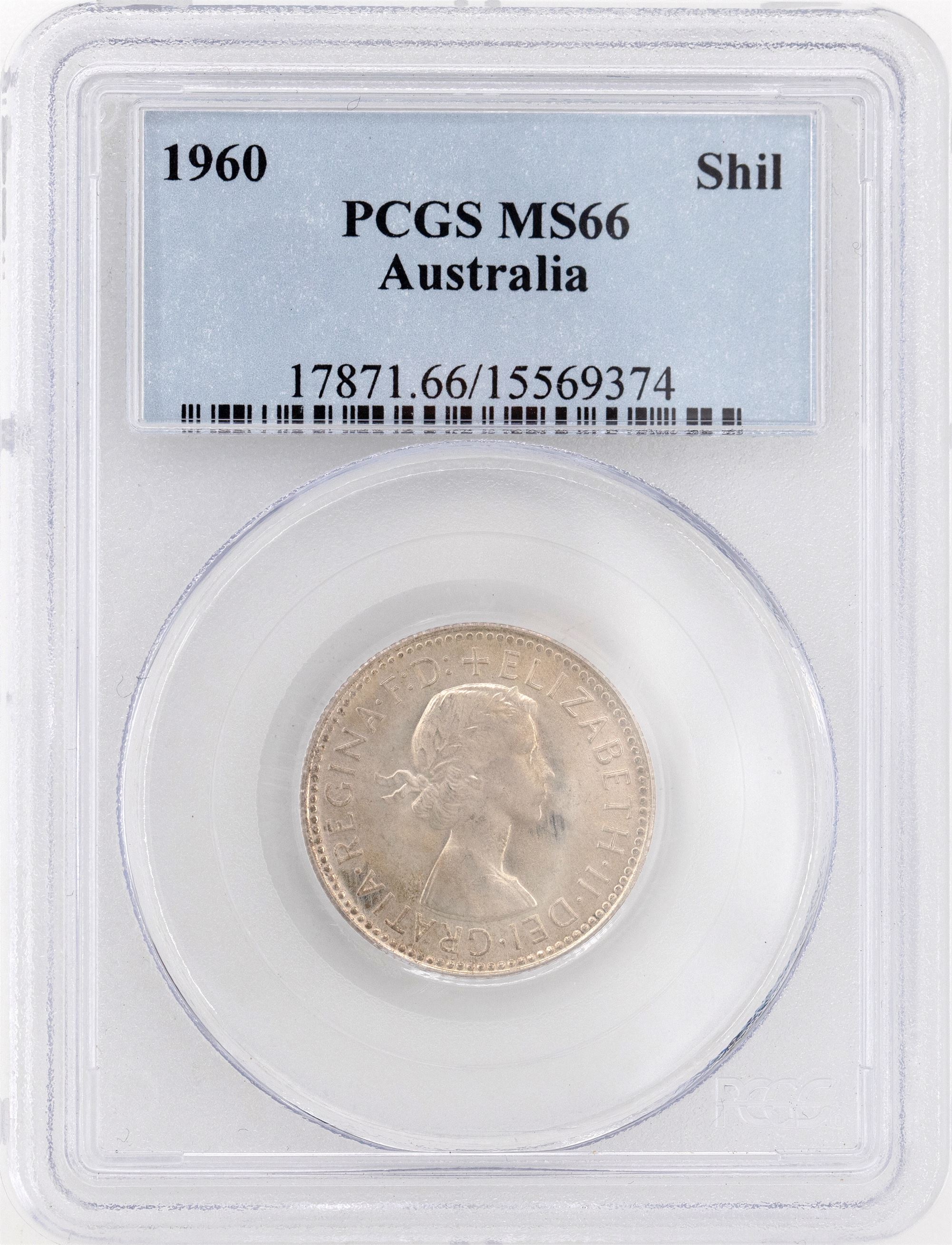 1960(m) Australia Shilling Silver PCGS - MS66 -374