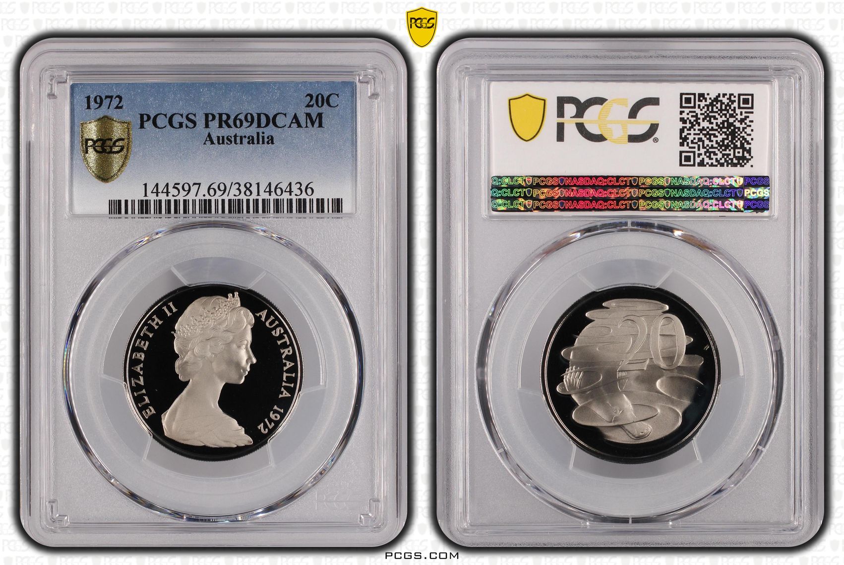Twenty Cent, 1972, PCGS PR69DCAM