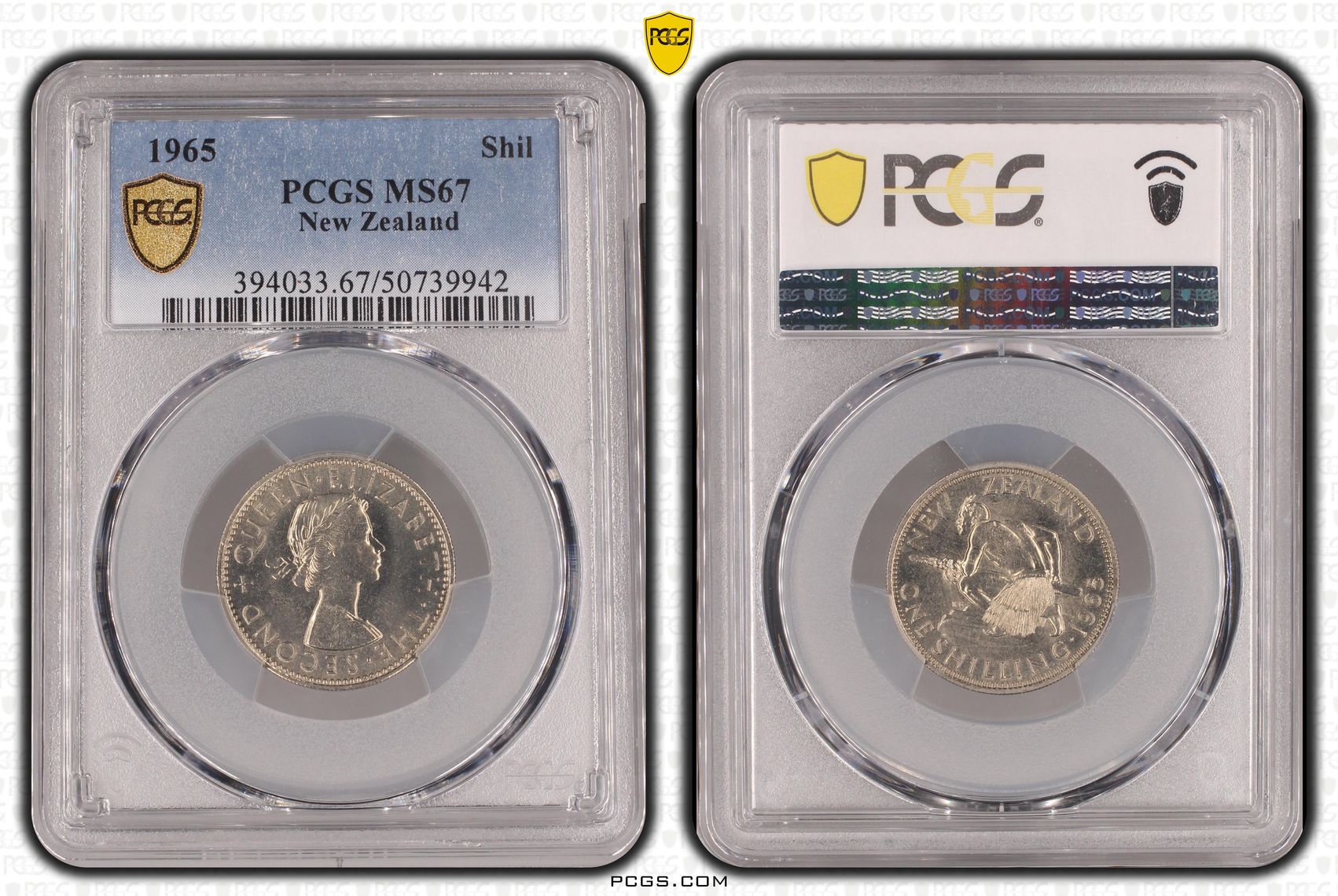 New Zealand, Elizabeth II, POP 10/0, Shilling, 1965, PCGS MS67