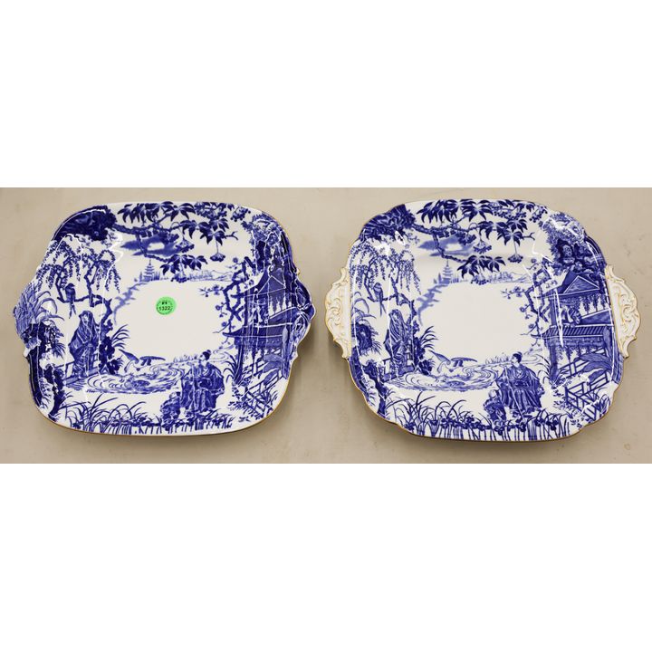 2pc Royal Crown Derby ''Mikado'' Handled Trays 11'' Approx.