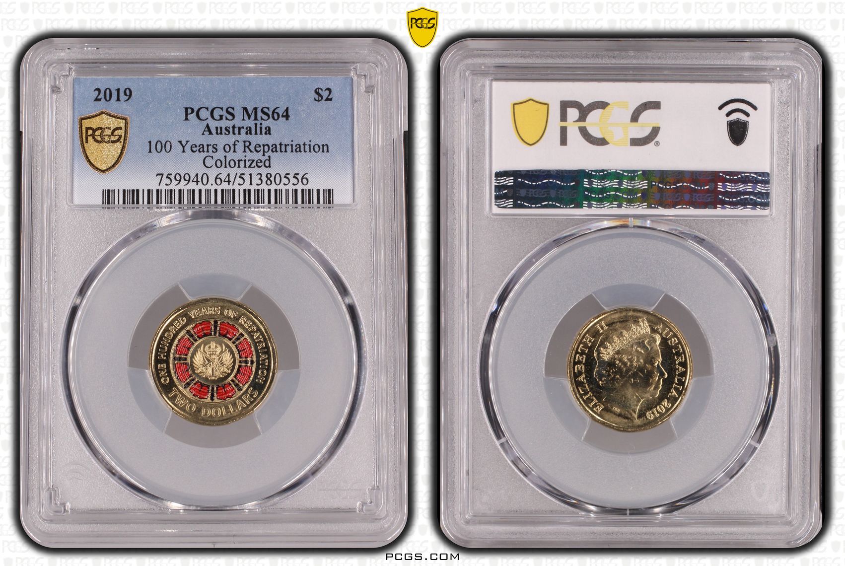 100 Years of Repatriation - Colorized, Two Dollar, 2019, PCGS MS64