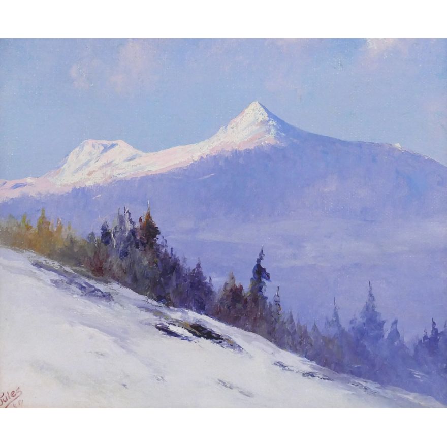 Jules Dahlager ''Evening Glow on Deer Mountain'' 1947 Oil