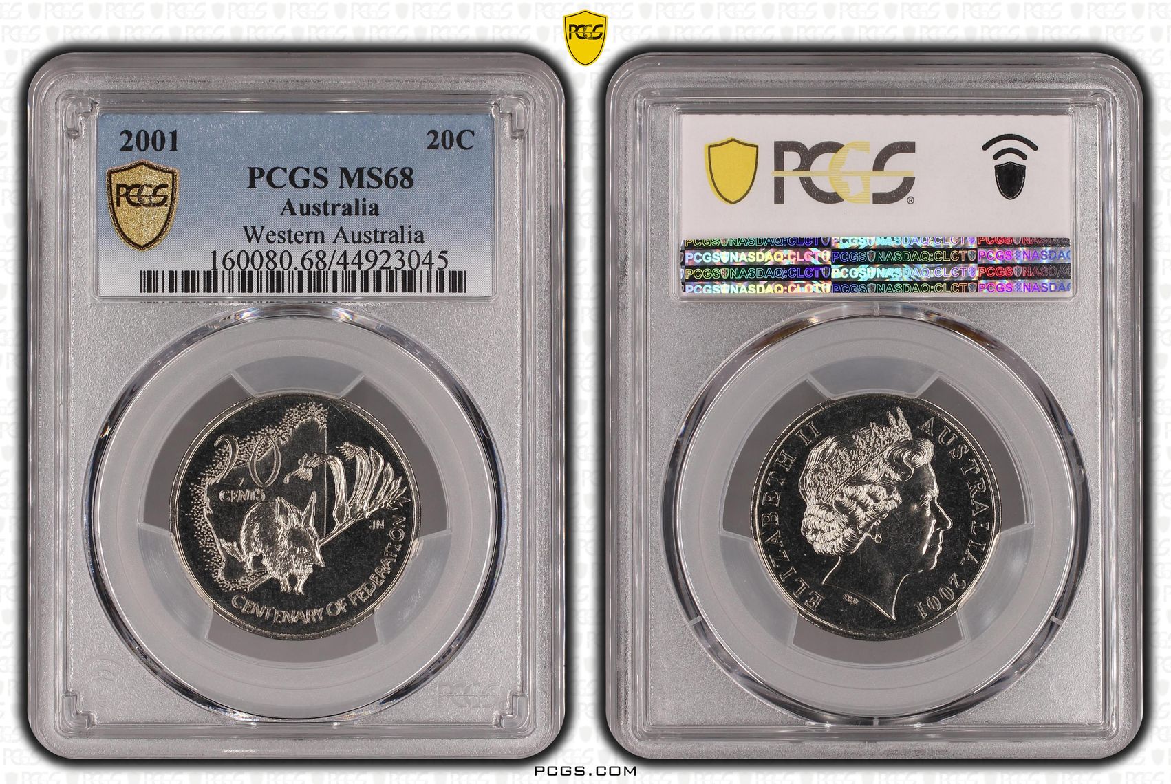 34 · 2001 Australian Twenty Cent, 20c Western Australia PCGS - MS68 POP 10/0 -045
