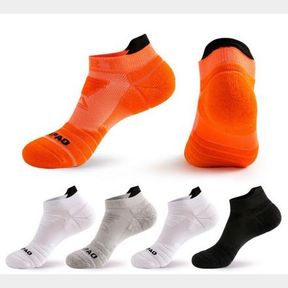MANPAO SPORTS SOCKS FOR MEN COTTON - 5 PACK (1 ORANGE, 2 WHITE, 1 BLACK & 1 GREY) - 52055/32564