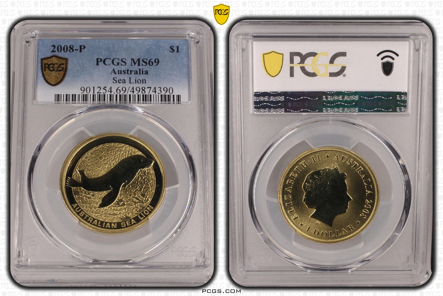 Sea Lion POP 3/0, One Dollar, 2008-P, PCGS MS69