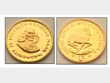 1975 SOUTH AFRICA GOLD 1 RAND COIN