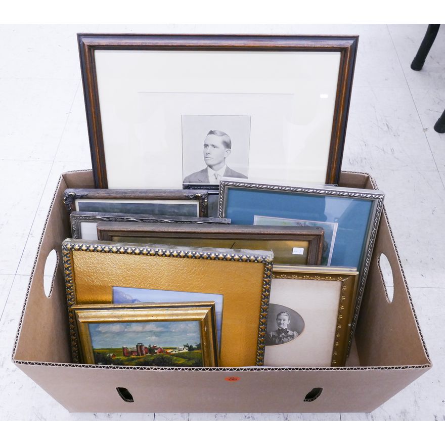 Box Antique Small Prints and Paintings- 10pc