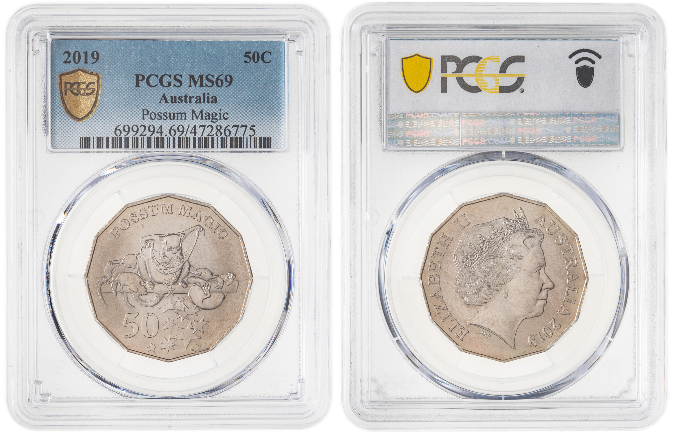 Elizabeth II, Possum Magic, Fifty Cent, 2019, PCGS MS69
