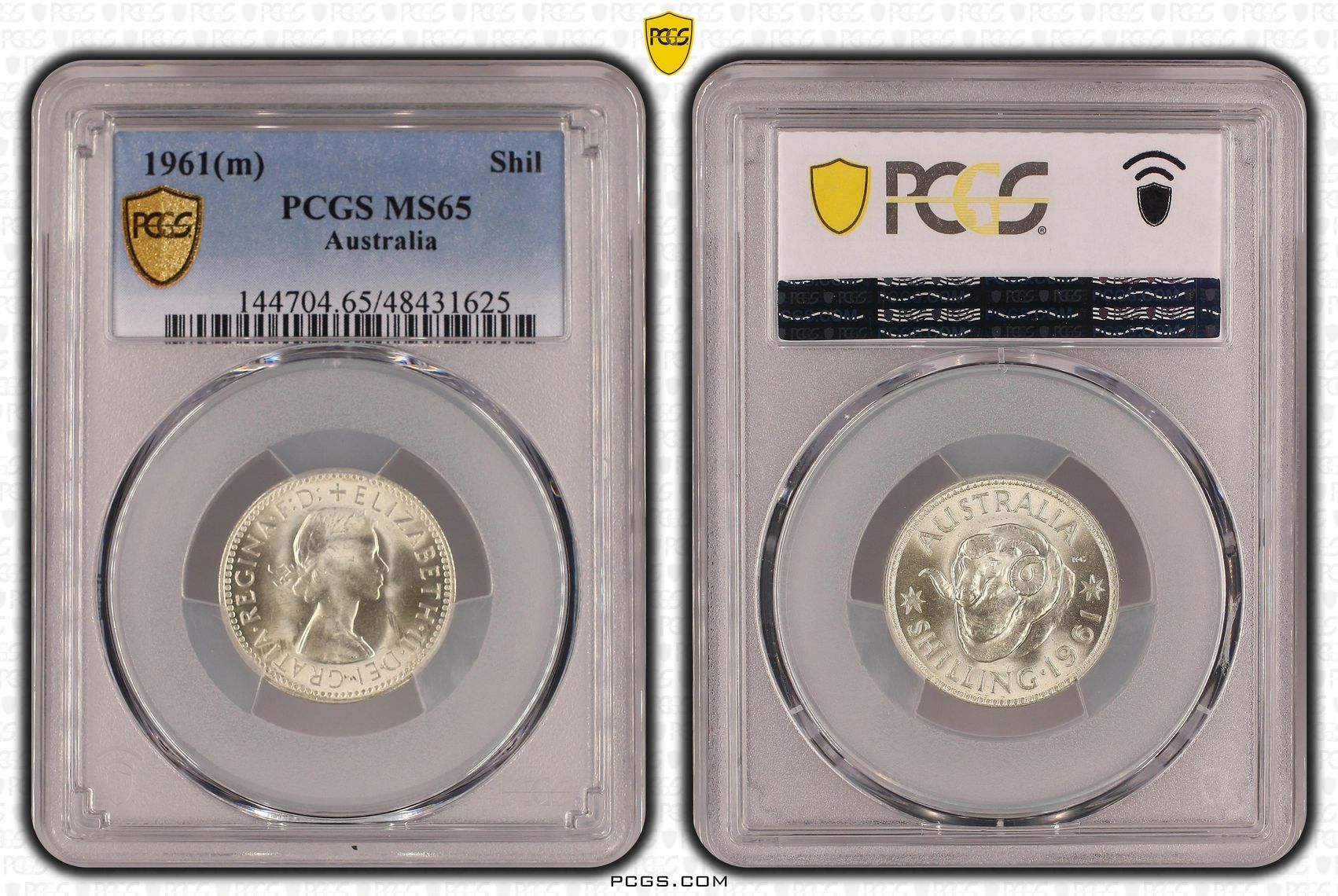 Elizabeth II, Shilling, 1961(m), PCGS MS65