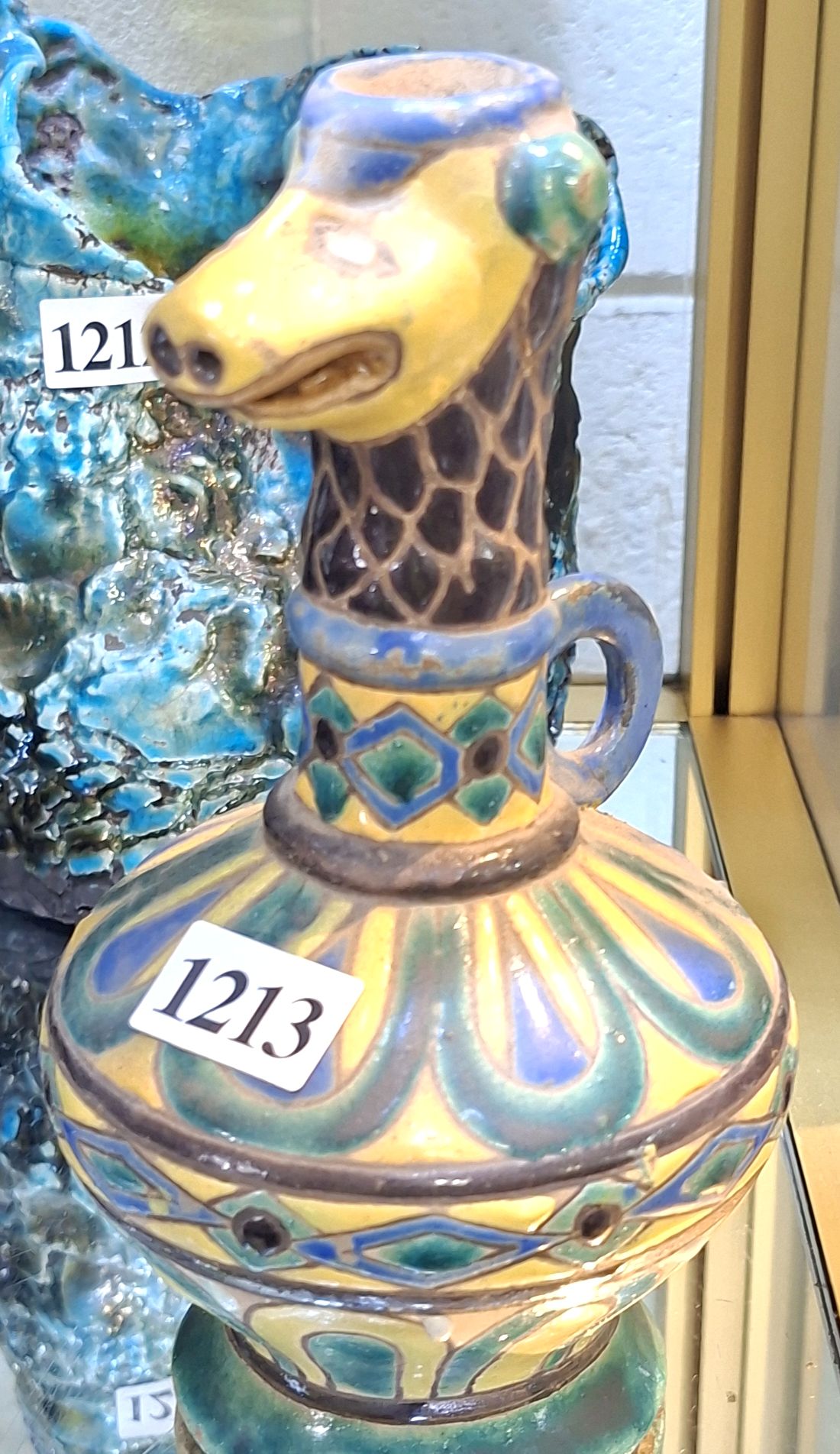 1213 · MAJOLICA DUCK MILK JUG