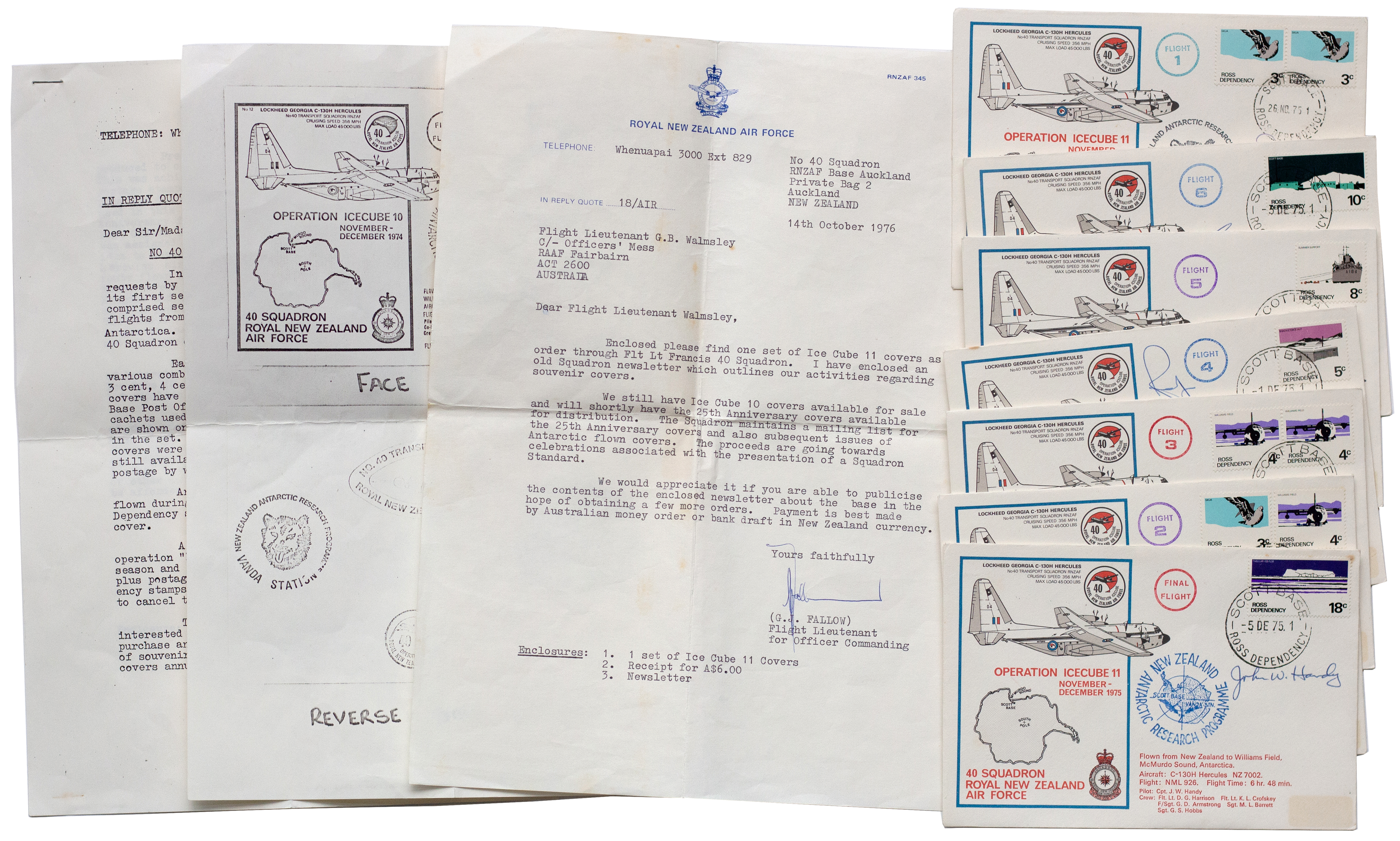 79 · New Zealand, Operation Ice Cube Covers, 1975, EF