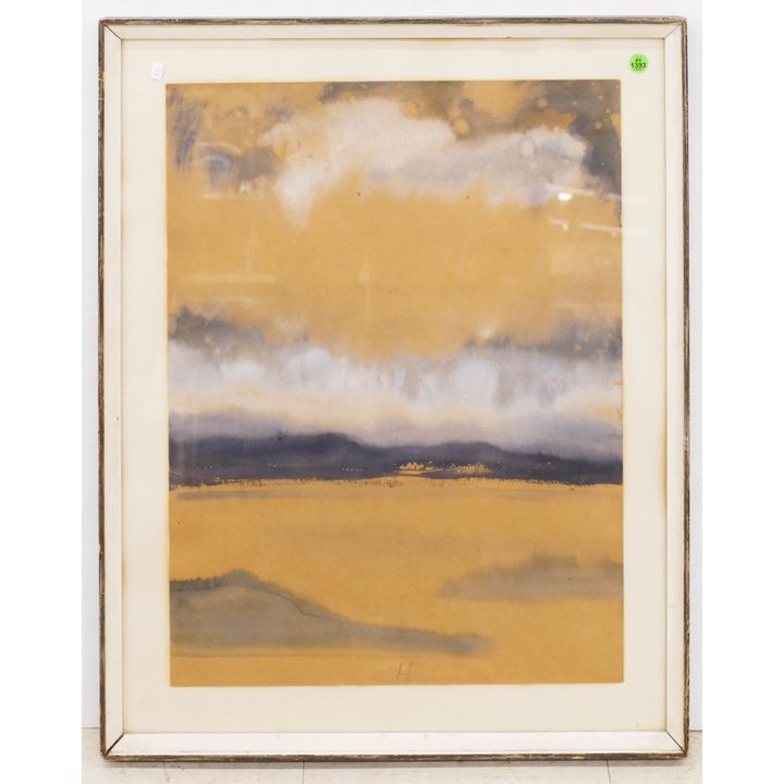 Midcentury Northwest Landscape Watercolor Framed- 29x23''- Paul Havas?
