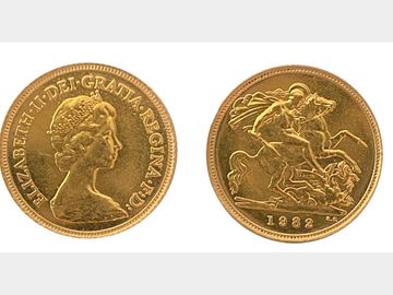 1982 ELIZABETH II GOLD HALF SOVEREIGN