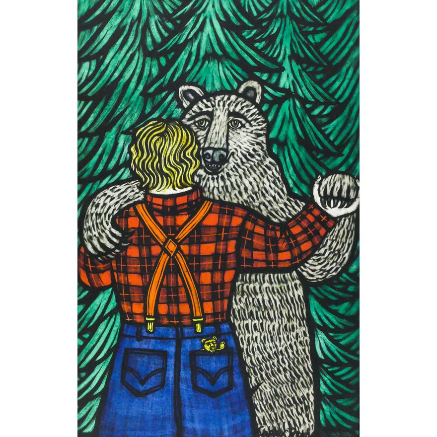 Cappy Thompson ''Dancing with Bear'' 2012 Reverse Painting