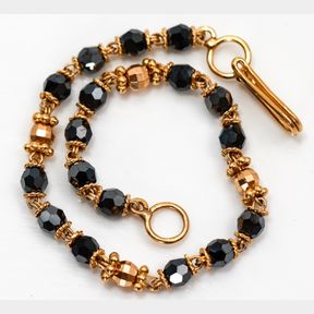18CT YELLOW GOLD TRADITIONAL BEADED BRACELET - 51929/3377
