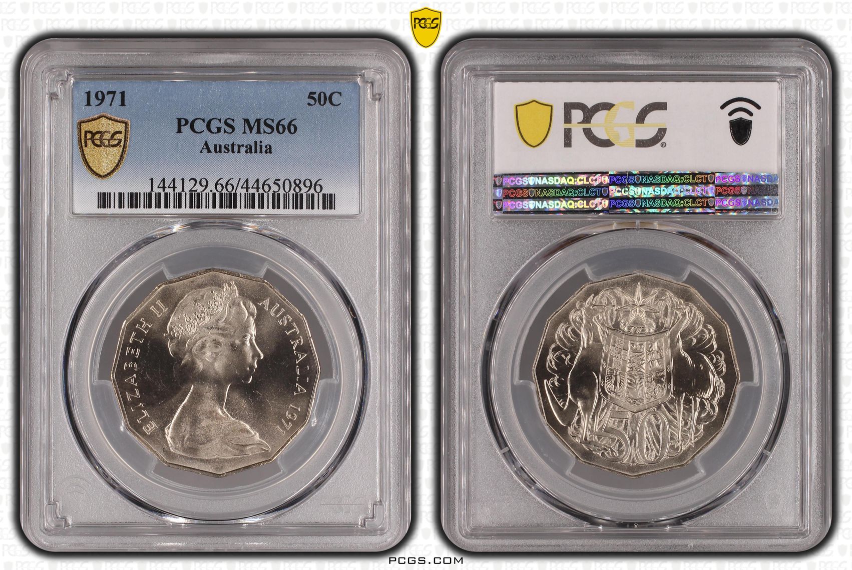 79 · 1971 Australia Fifty Cent, 50c PCGS - MS66 -896