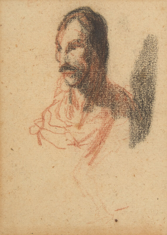 Honoré Daumier
(French, 1808-1879)
Portrait d'Homme de Profil; with Études Verso (A Double-Sided Work)