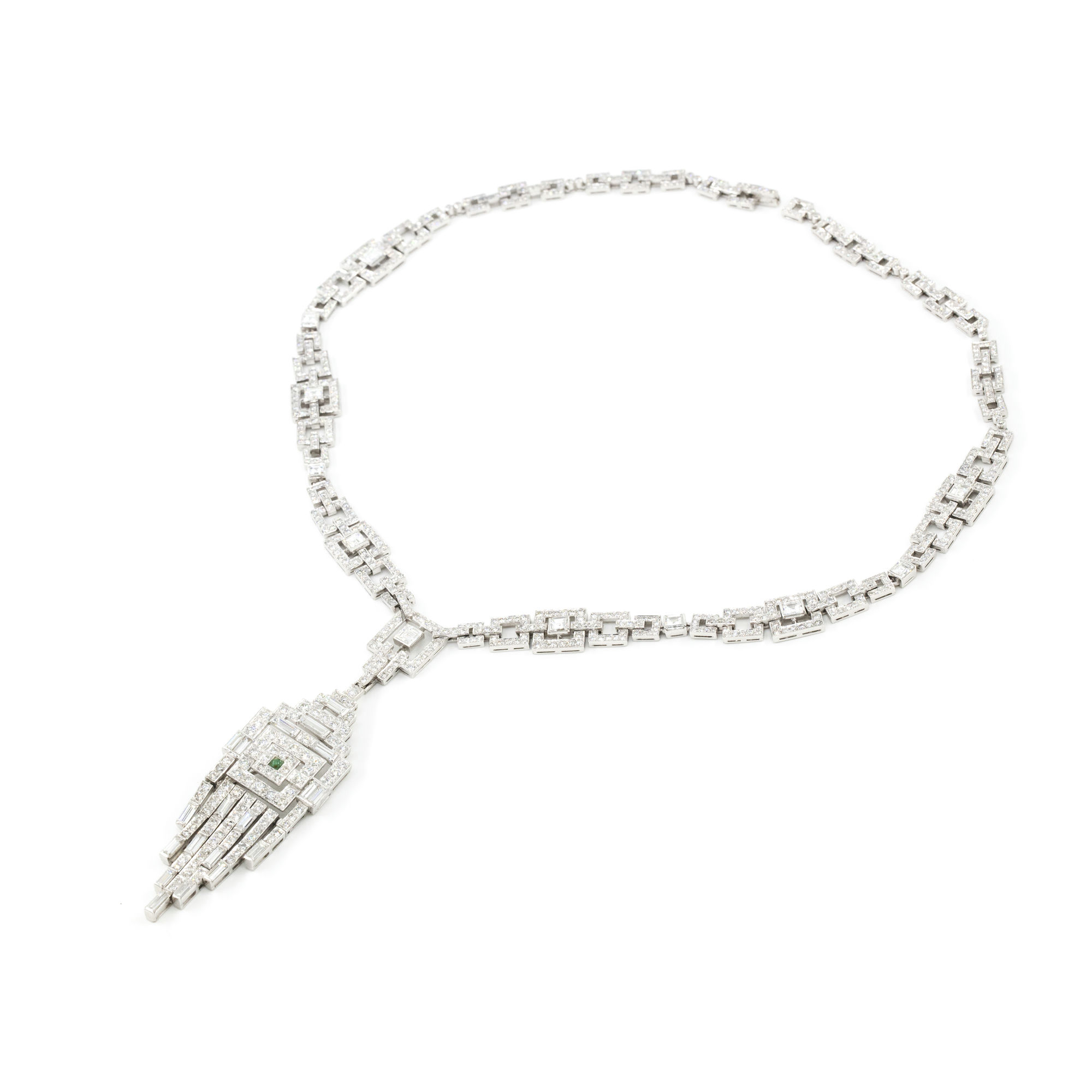 14.65ct Diamond Platinum Art Deco Necklace,