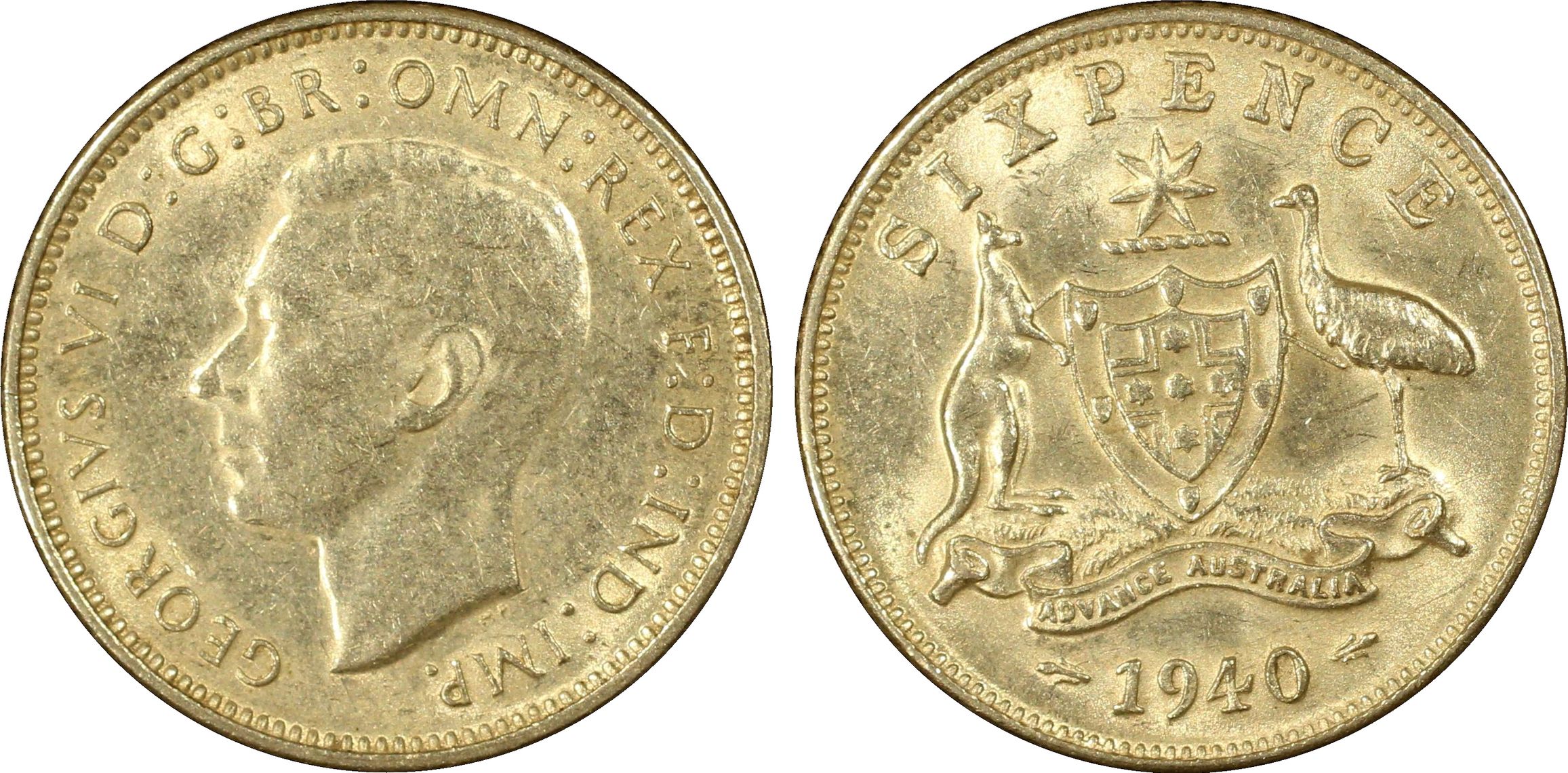 116 · Sixpence, 1940(m), PCGS AU50