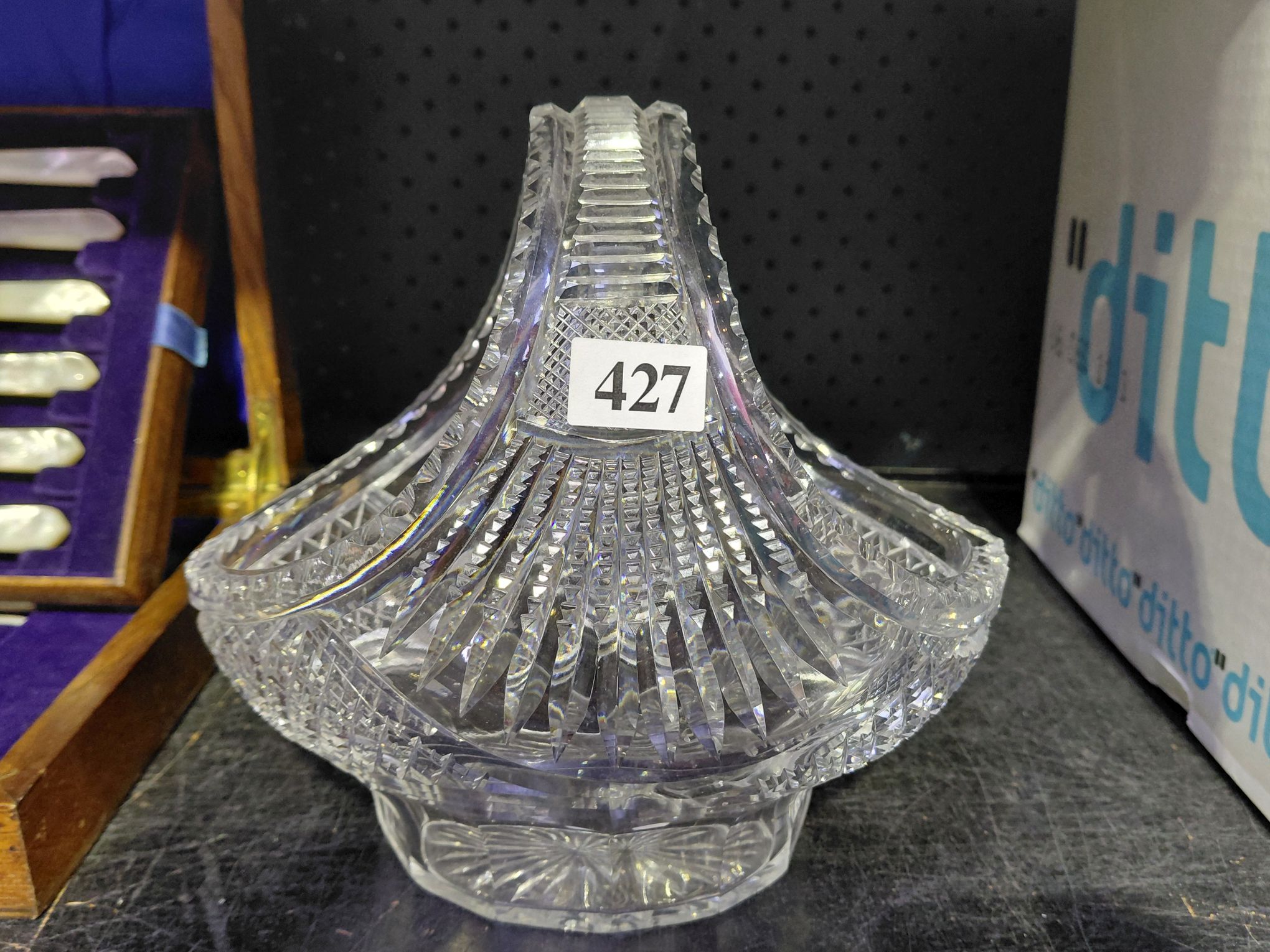 427 · EDINBURGH CRYSTAL BASKET VASE